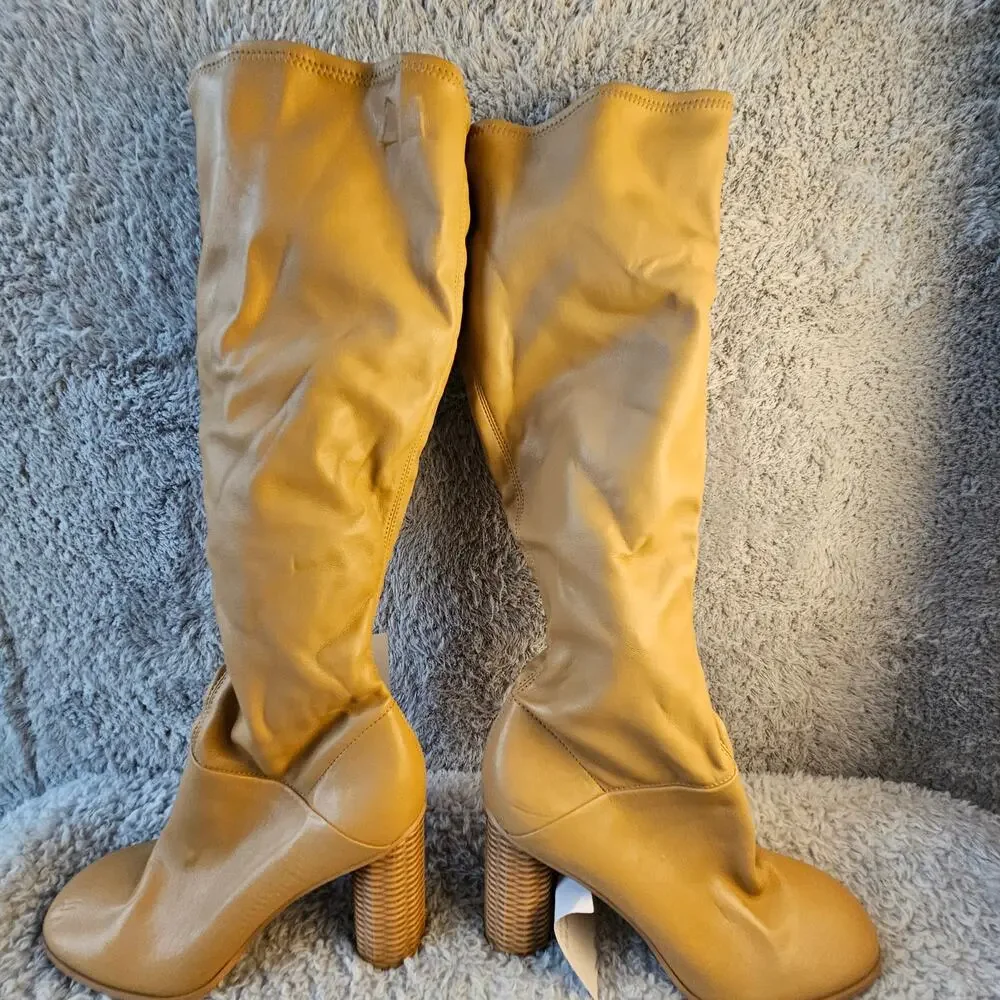 NEW Franco Sarto Women's Cindy Tall Wide Calf High‎ Shaft Boots 8.5 Camel Tan